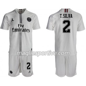 Completo Calcio Paris Saint Germain T.Silva 2 Jordan Bianco Bambino Divisa Terza 2018/2019